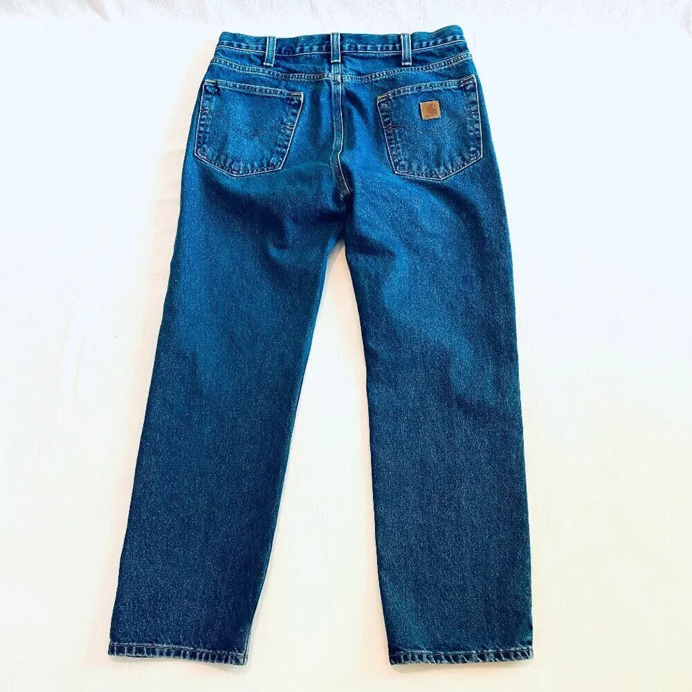 Carhartt straight leg jeans Men's 34 X 30 100% cotton Traditional Fit workwear - Picture 6 of 8
